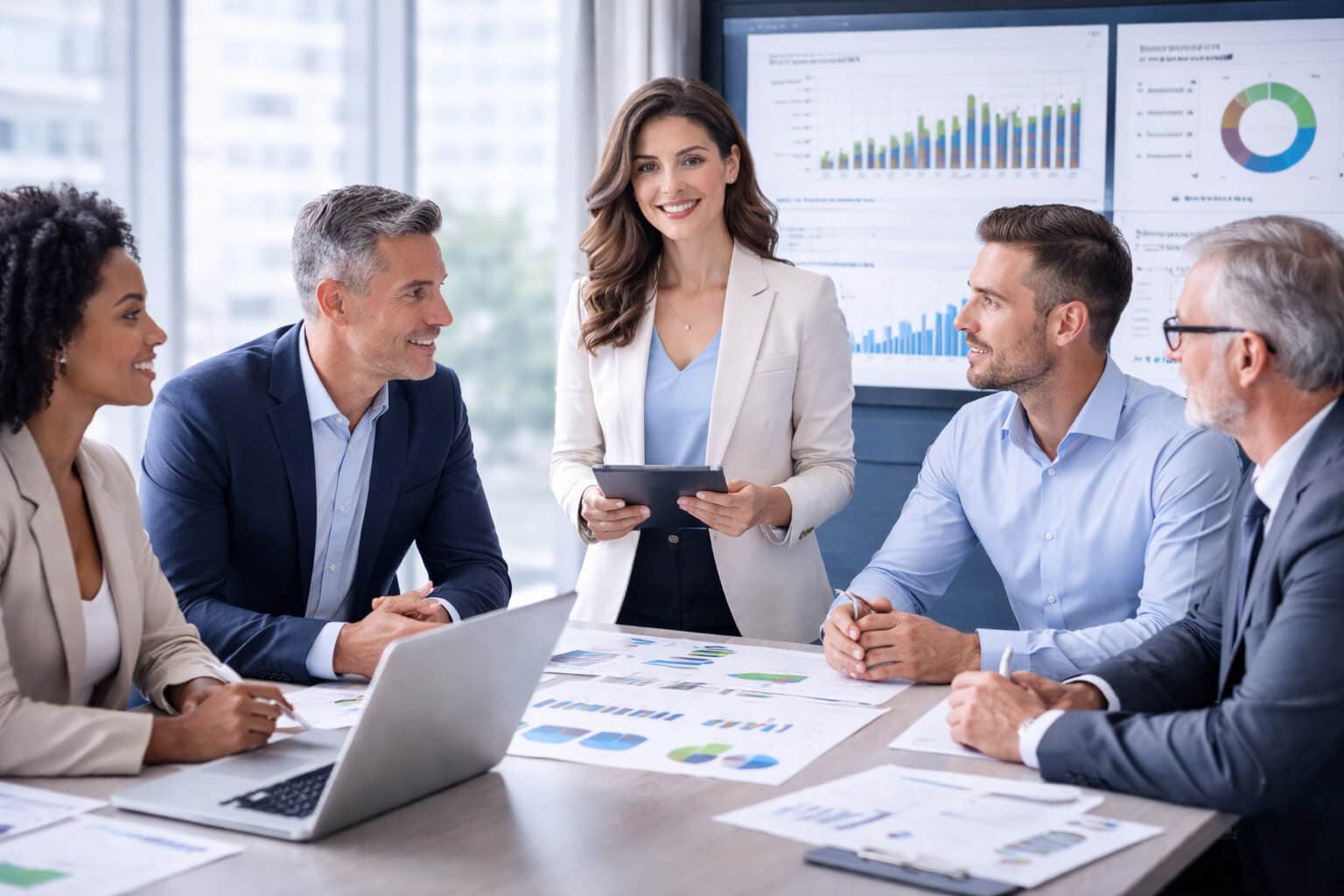 Equipe analisando previsao de demanda